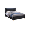King Bedroom Set, Black and Gold, 3 Piece Set with 2 Nightstands