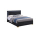 King Bedroom Set, Black and Gold, 3 Piece Set with 2 Nightstands