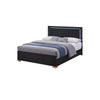 King Bedroom Set, Black and Gold, 3 Piece Set with 2 Nightstands