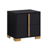 King Bedroom Set, Black and Gold, 3 Piece Set with 2 Nightstands