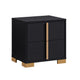 King Bedroom Set, Black and Gold, 3 Piece Set with 2 Nightstands