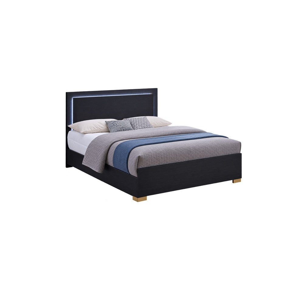 Queen Bedroom Set | Black & Gold | 2 Piece Set with Nightst&