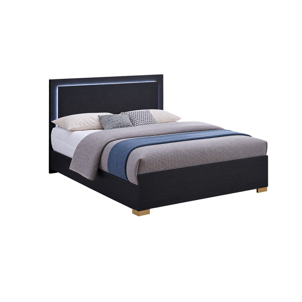 Queen Bedroom Set | Black & Gold | 3 Piece Set with 2 Nightst&s