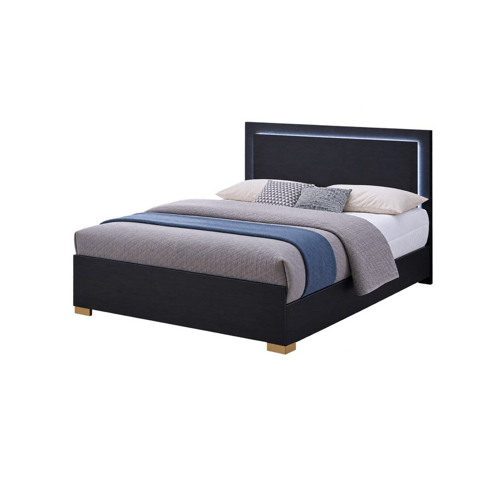 Queen Bedroom Set | Black & Gold | 3 Piece Set with 2 Nightst&s