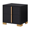 Queen Bedroom Set | Black & Gold | 3 Piece Set with 2 Nightst&s