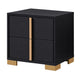 Queen Bedroom Set | Black & Gold | 3 Piece Set with 2 Nightst&s