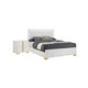 King Bedroom Set, White and Gold, 2 Piece Set with Nightstand
