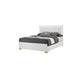 King Bedroom Set, White and Gold, 2 Piece Set with Nightstand