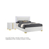 King Bedroom Set, White and Gold, 2 Piece Set with Nightstand