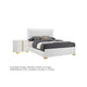 King Bedroom Set, White and Gold, 2 Piece Set with Nightstand
