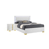 Queen Bedroom Set, White and Gold, 2 Piece Set with Nightstand