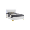 Queen Bedroom Set, White and Gold, 2 Piece Set with Nightstand