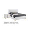 Queen Bedroom Set, White and Gold, 2 Piece Set with Nightstand