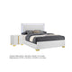 Queen Bedroom Set, White and Gold, 2 Piece Set with Nightstand