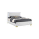 Queen Bedroom Set, White and Gold, 3 Piece Set with 2 Nightstands