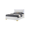 Queen Bedroom Set, White and Gold, 3 Piece Set with 2 Nightstands