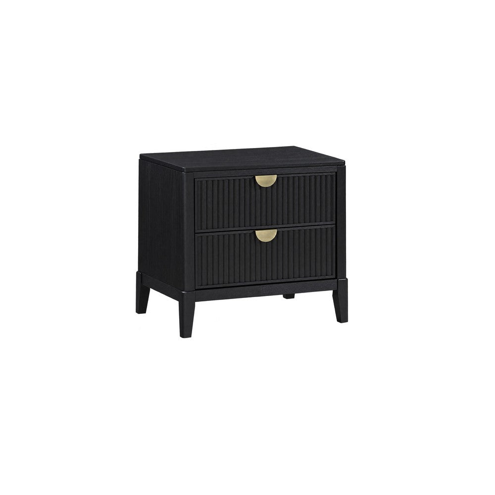 Queen Bedroom Set | Black & Gold | 2 Piece Set with Nightst&