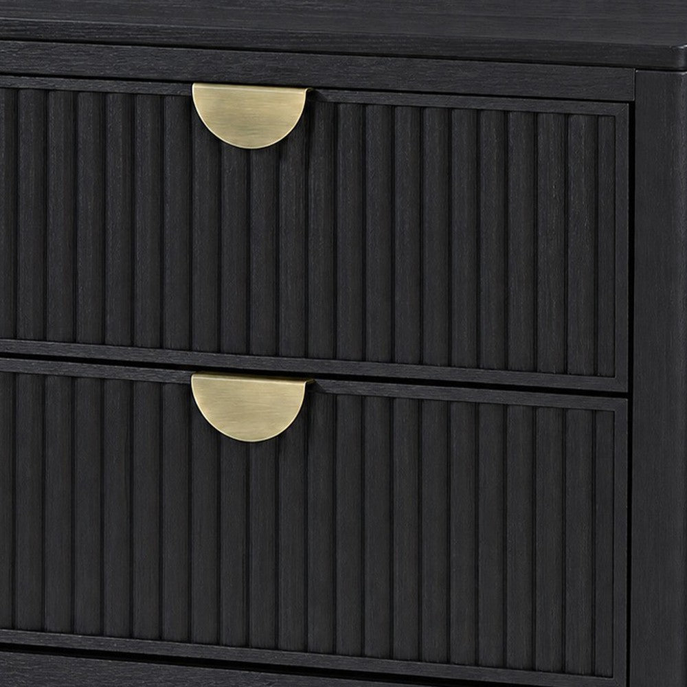 Queen Bedroom Set | Black & Gold | 2 Piece Set with Nightst&