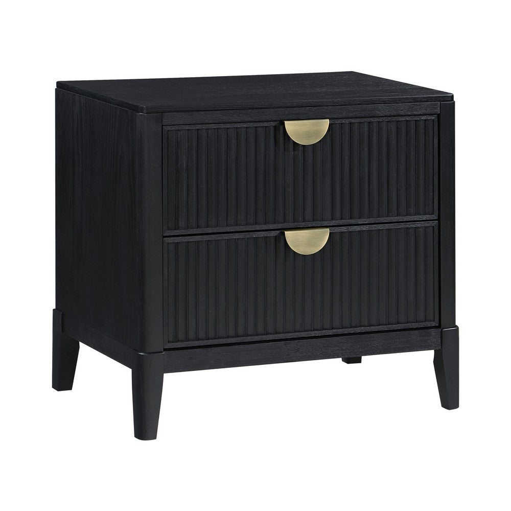 Queen Bedroom Set | Black & Gold | 3 Piece Set with 2 Nightst&s