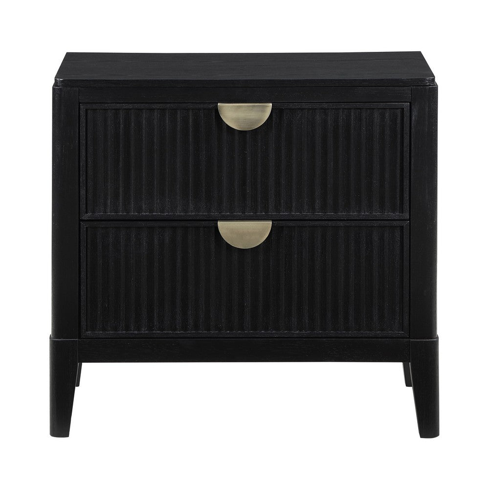 Queen Bedroom Set | Black & Gold | 3 Piece Set with 2 Nightst&s