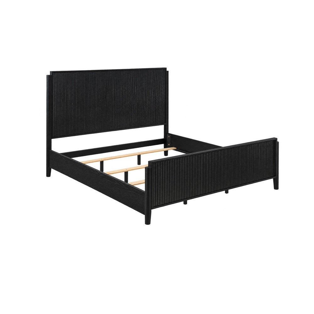 King Bedroom Set | Black & Gold | 2 Piece Set with Nightst&