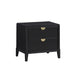 King Bedroom Set | Black & Gold | 2 Piece Set with Nightst&