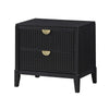 King Bedroom Set | Black & Gold | 2 Piece Set with Nightst&