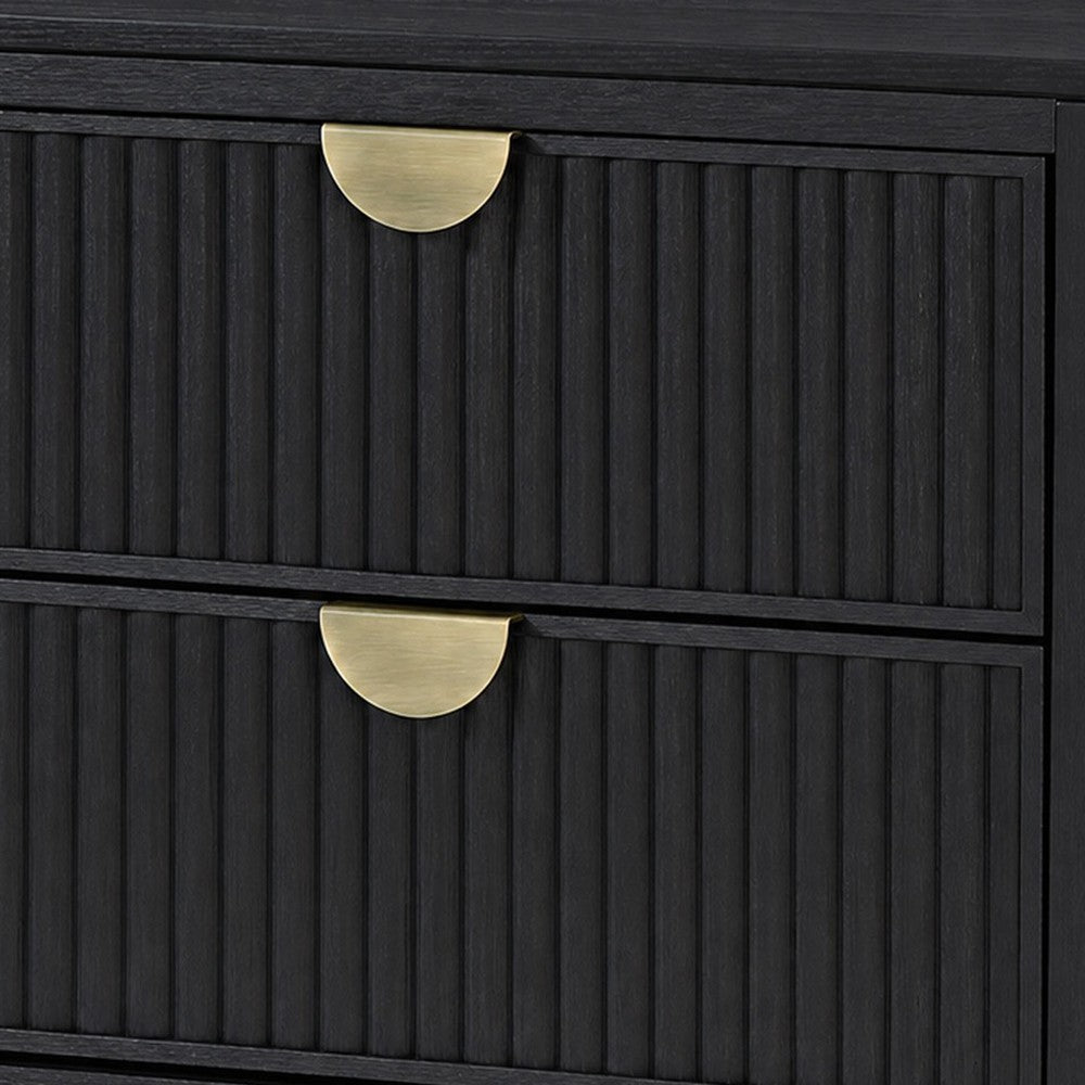 King Bedroom Set | Black & Gold | 2 Piece Set with Nightst&