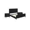 King Bedroom Set | Black & Gold | 3 Piece Set with 2 Nightst&s