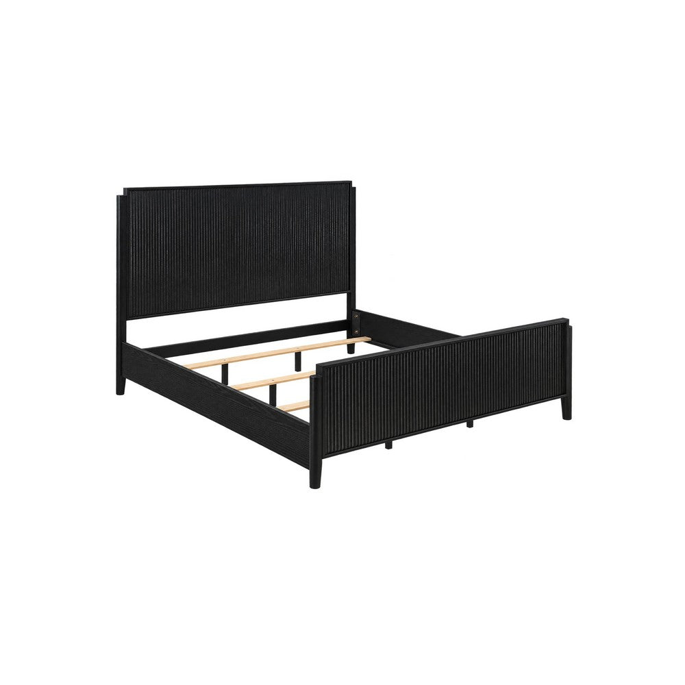 King Bedroom Set | Black & Gold | 3 Piece Set with 2 Nightst&s