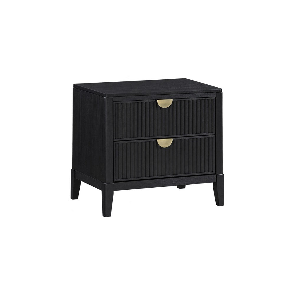 King Bedroom Set | Black & Gold | 3 Piece Set with 2 Nightst&s