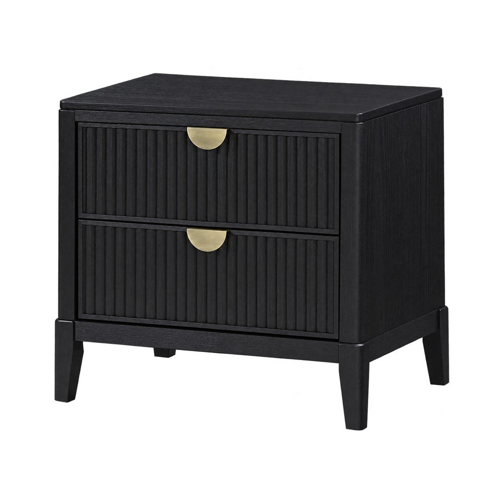 King Bedroom Set | Black & Gold | 3 Piece Set with 2 Nightst&s