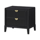 King Bedroom Set | Black & Gold | 3 Piece Set with 2 Nightst&s
