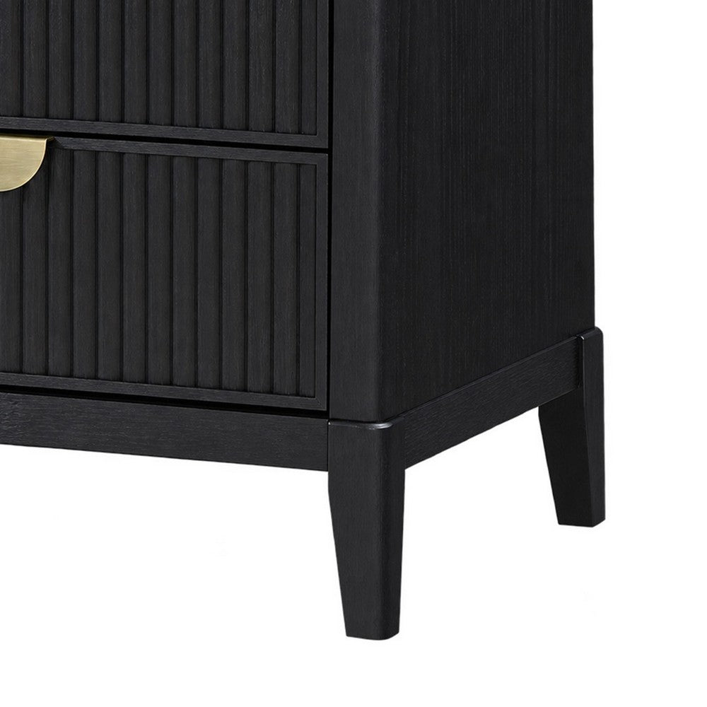 King Bedroom Set | Black & Gold | 3 Piece Set with 2 Nightst&s