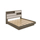 King Bedroom Set, Storage Gray and Nickel, 2 Piece Set with Nightstand