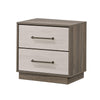 King Bedroom Set, Storage Gray and Nickel, 2 Piece Set with Nightstand