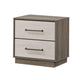 King Bedroom Set, Storage Gray and Nickel, 2 Piece Set with Nightstand