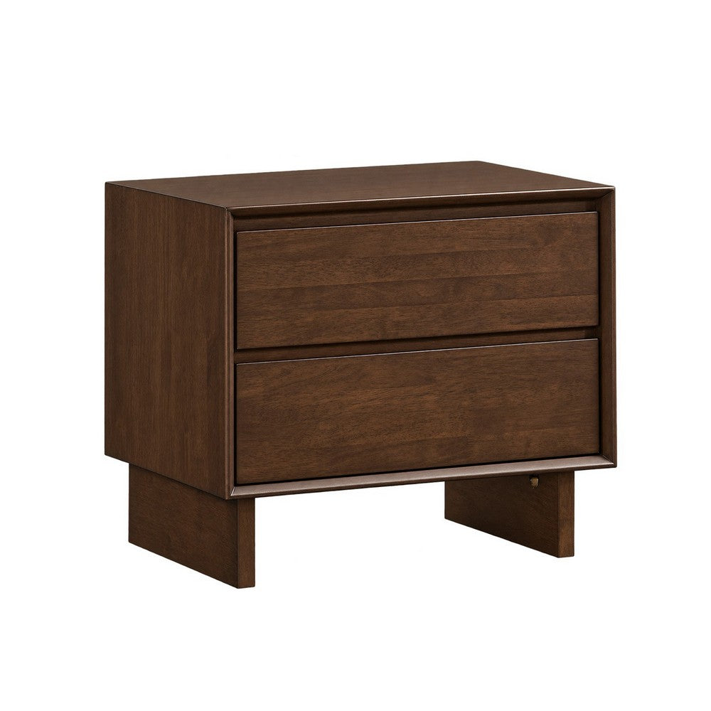Queen Bedroom Set, Brown, 2 Piece Set with Nightstand