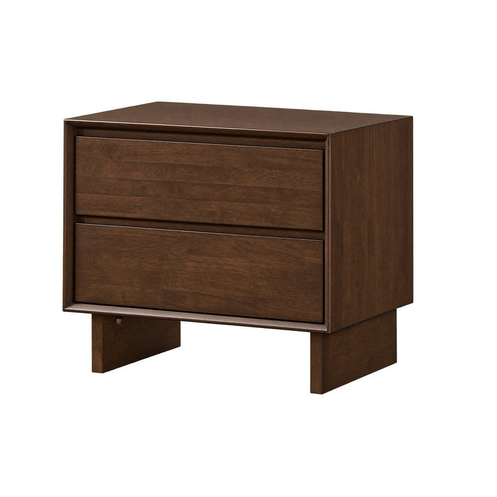 Queen Bedroom Set, Brown, 2 Piece Set with Nightstand