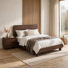 Queen Bedroom Set, Brown, 2 Piece Set with Nightstand