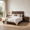 Queen Bedroom Set, Brown, 3 Piece Set with 2 Nightstands