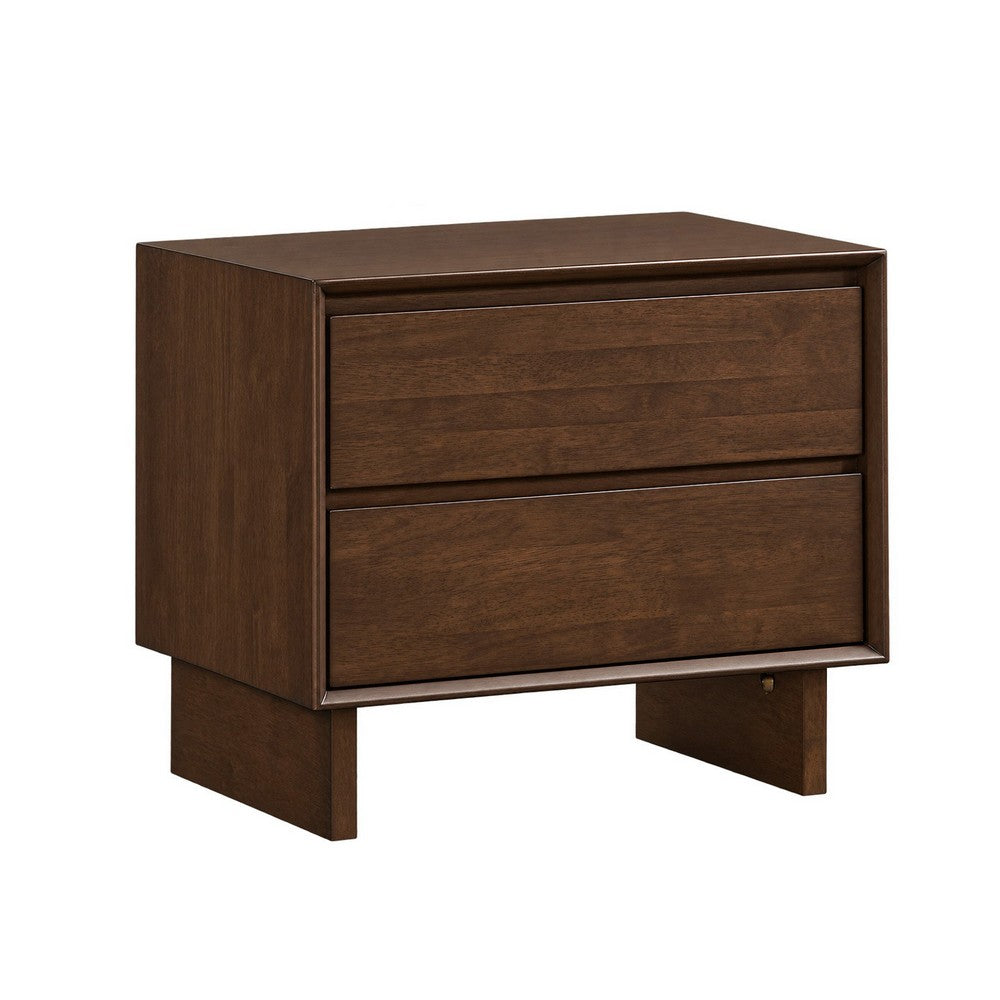 King Bedroom Set, Brown, 2 Piece Set with Nightstand