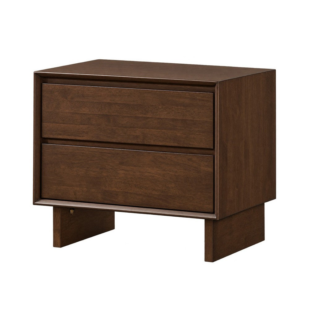 King Bedroom Set, Brown, 2 Piece Set with Nightstand