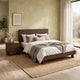 King Bedroom Set, Brown, 2 Piece Set with Nightstand