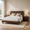King Bedroom Set, Brown, 3 Piece Set with 2 Nightstands