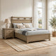 Queen Bedroom Set, Vineyard Oak Brown, 2 Piece Set with Nightstand