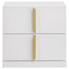 Queen Bedroom Set, Gray, Gold, and White, 2 Piece Set with Nightstand