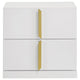 Queen Bedroom Set, Gray, Gold, and White, 2 Piece Set with Nightstand