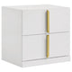 Queen Bedroom Set, Gray, Gold, and White, 2 Piece Set with Nightstand