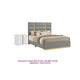 Queen Bedroom Set, Gray, Gold, and White, 2 Piece Set with Nightstand